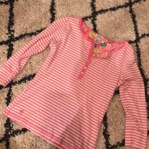 Lily Pulitzer Long Sleeve Pink & White Top